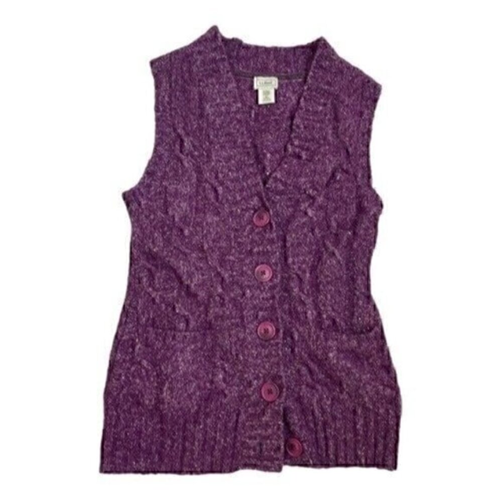 L.L. Bean Purple V-Neck Sweater Vest
